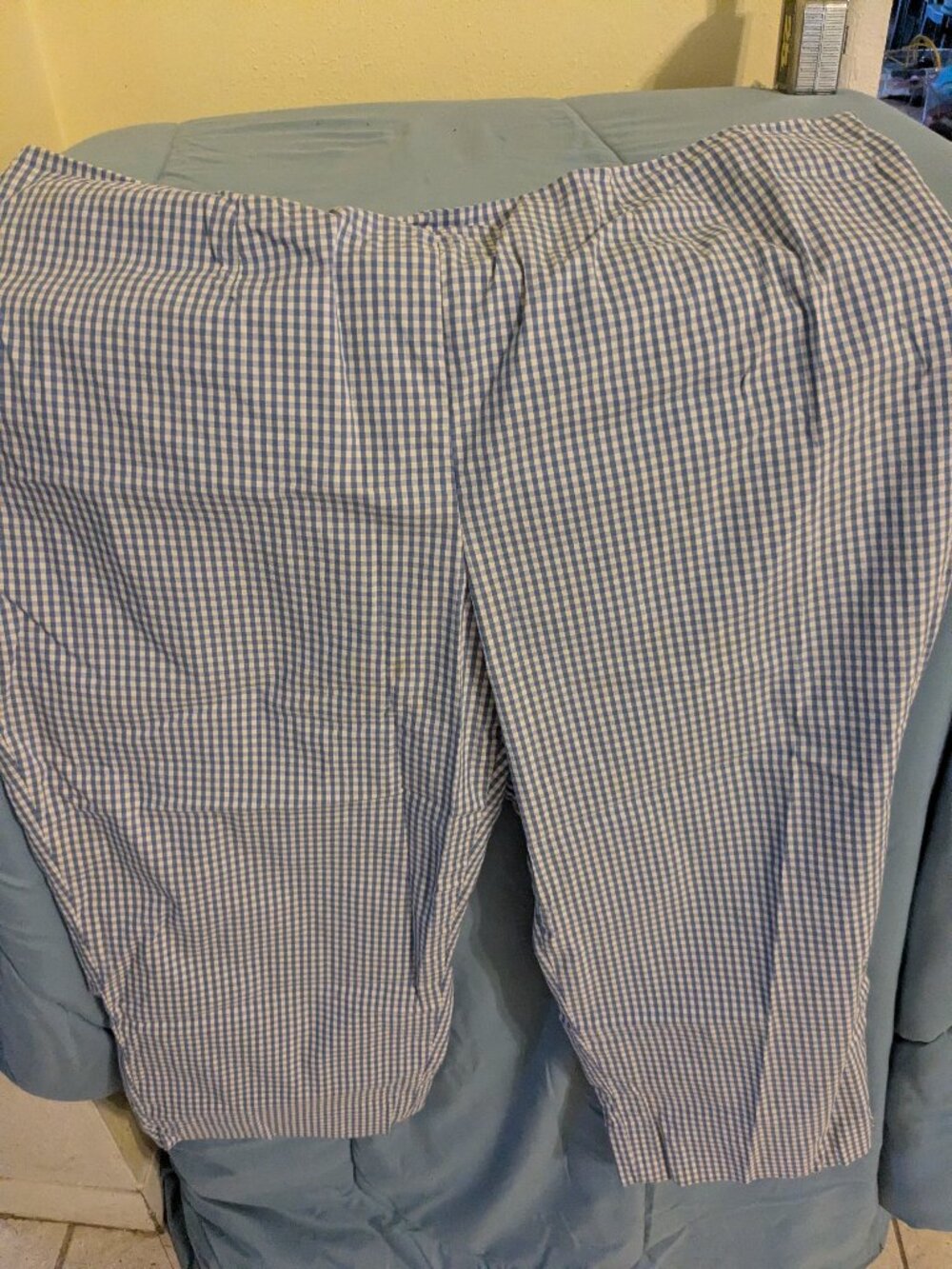 Blue gingham crop pants - Picture 1 of 4